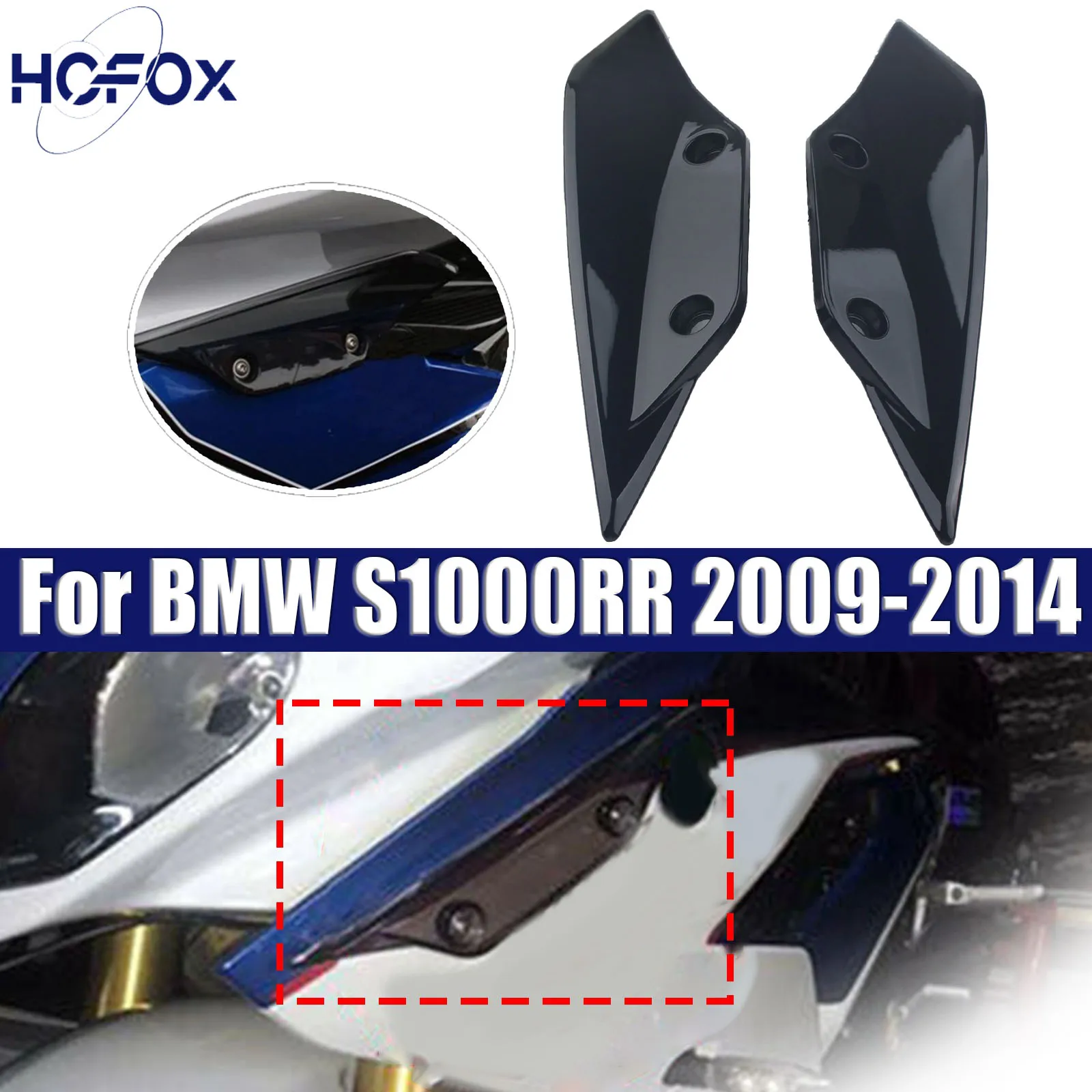 

Windshield Fairing Wing Cover ABS Plastic Front Aerodynamic Winglets For BMW S1000RR 2009-2014