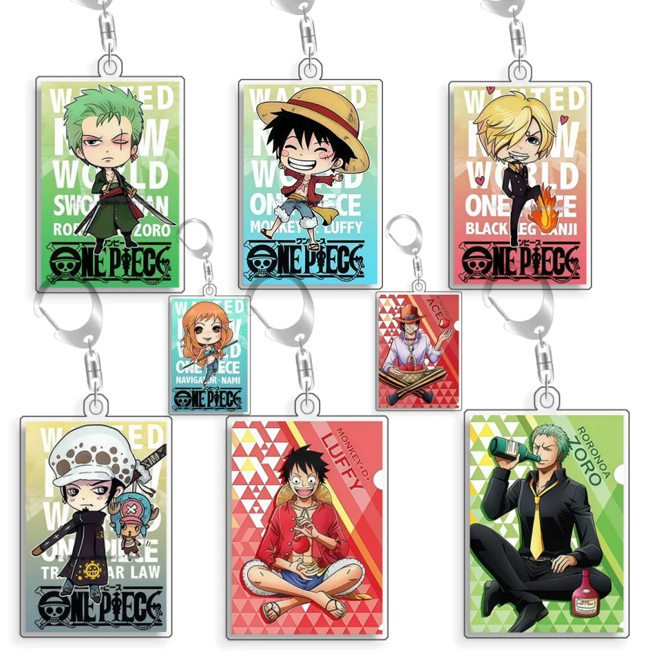 

Keychain OP OPTCG Card HoaHancock Brook Roronoa Backpack Pendant Anime Game Fans Gift Recycled Acrylic Decoration Rare Card Toy