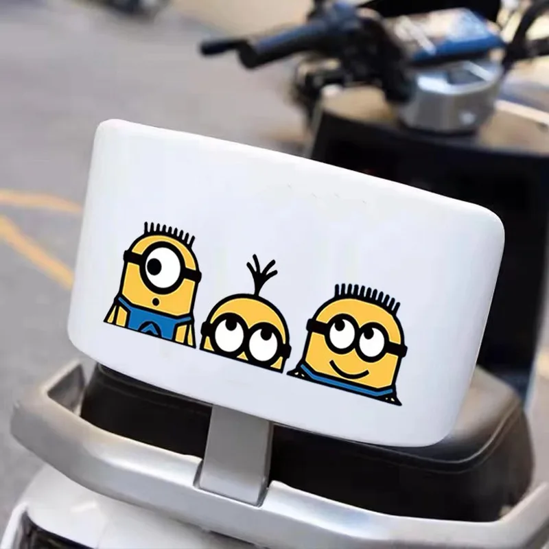 Minions car window stickers, cute and stylish cartoon creative kawaii electric vehicle stickers, waterproof, gift for friends view 2