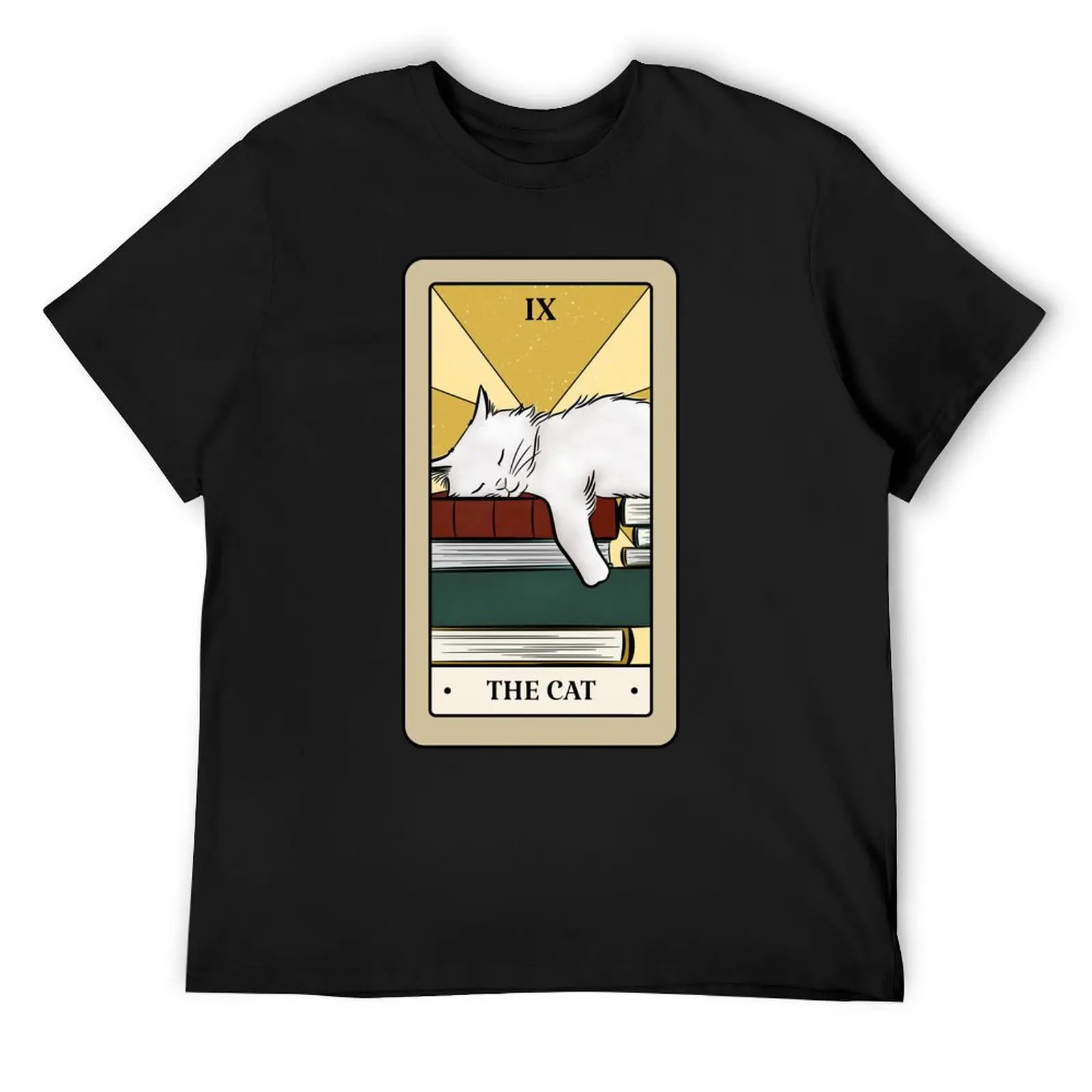 

Bookish Tarot - The Cat T-Shirt designer shirts plus size tops oversized graphic tee custom t shirt Men's t shirts