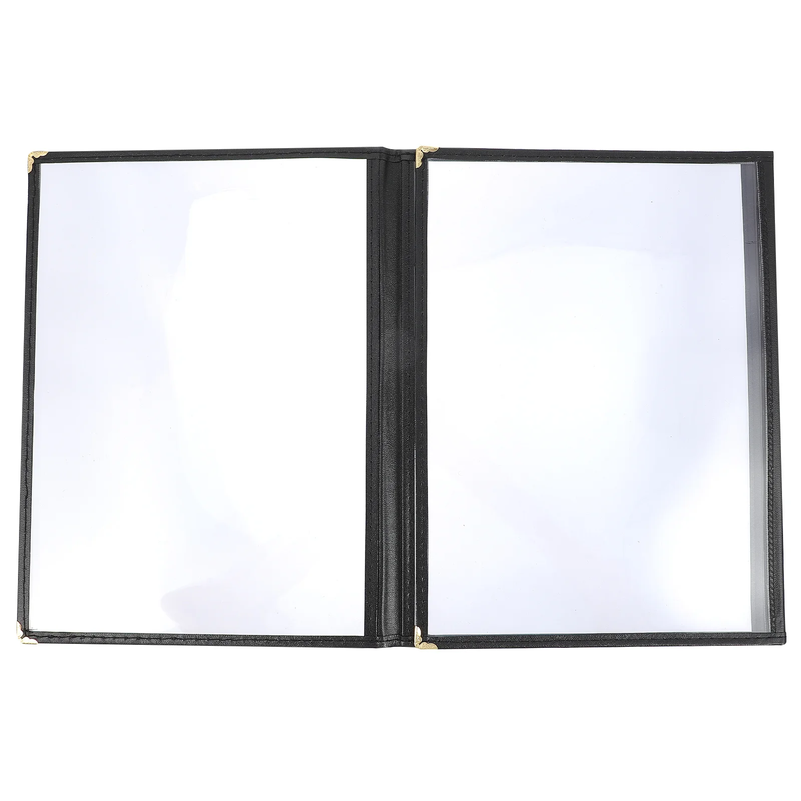 1 قطعة A4 مجلد أسود بولي كلوريد الفينيل غطاء القائمة للطي مقاوم للماء لمطعم فندق مقهى بار القائمة لوازم غطاء ملف الكتاب #2