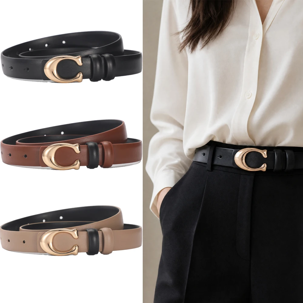 New Fashion C-shaped Smooth Buckle Women's Belt Trendy Women's Corset Casual Belt High Quality Women's Daily Wear Accessories