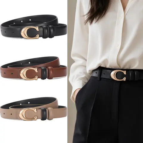 New Fashion C-shaped Smooth Buckle Women's Belt Trendy Women's Corset Casual Belt High Quality Women's Daily Wear Accessories