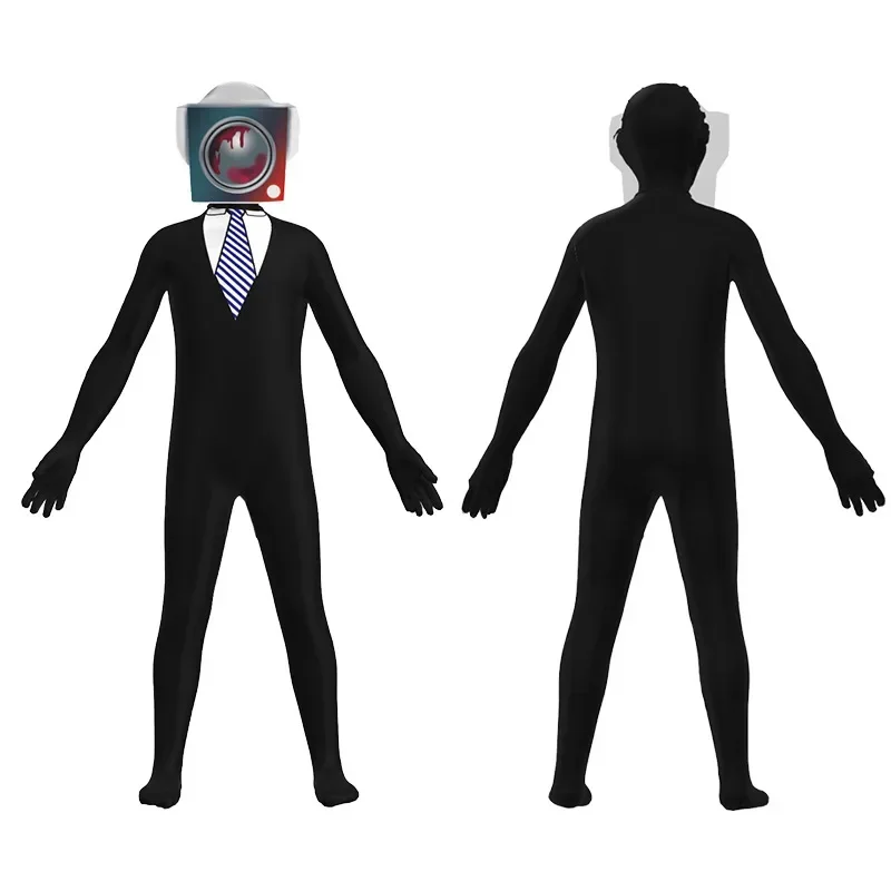 영화 스키비디 변기 코스튬 코스프레 유니폼, 할로윈 남자 스피커 남자 캠코더맨 코스튬 세트, 성인 어린이용 마스크 포함