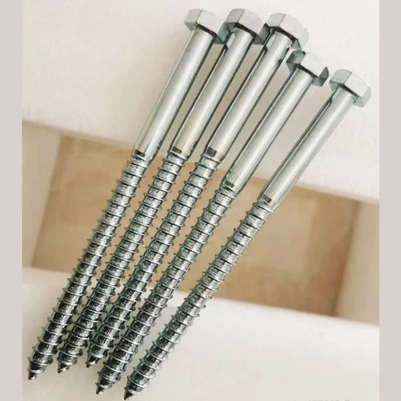 M8 M10 M12 Long 300mm Extended Self Tapping Wood Screw Galvanized Carbon Steel Outer Hexagon Extra Long Screw