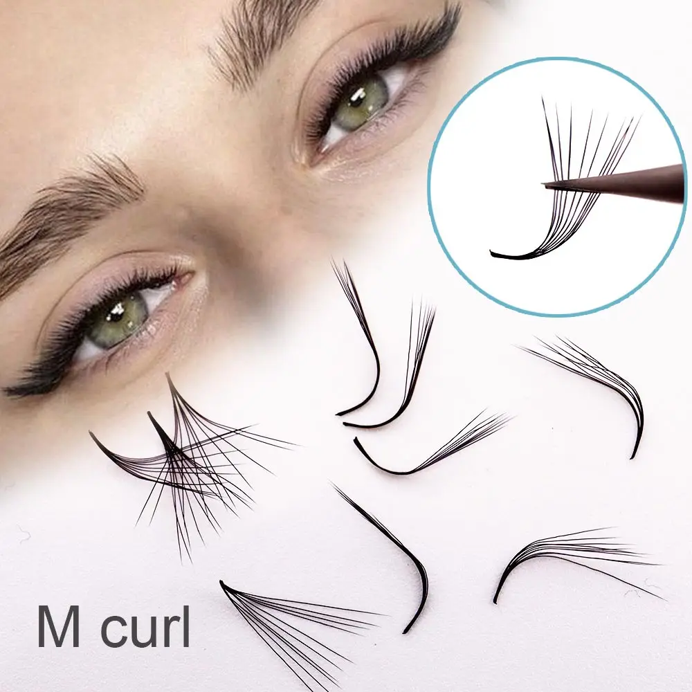Mistura de extensão de cílios maquiagem 6d 10d l m onda especial fina base pontiaguda afiada haste estreita pré-fabricada fãs volume extensão de cílios