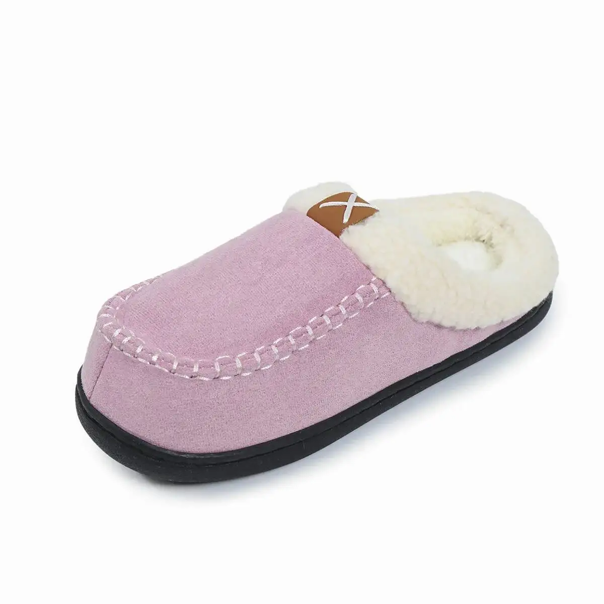 

Indoor Household Fleece Cuffed Slippers Home & Outdoor Slippers Warm Fleece Cotton Shoes Anti Slip Thickened Slippers