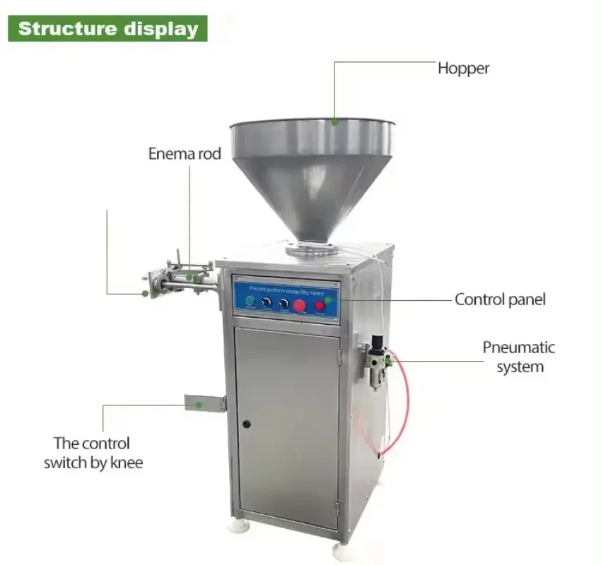 Industrial Automatic Electric Hydraulic Vacuum Chicken Sausage Stuffers Filler Making Filling Stuffing Machine Meat Processing