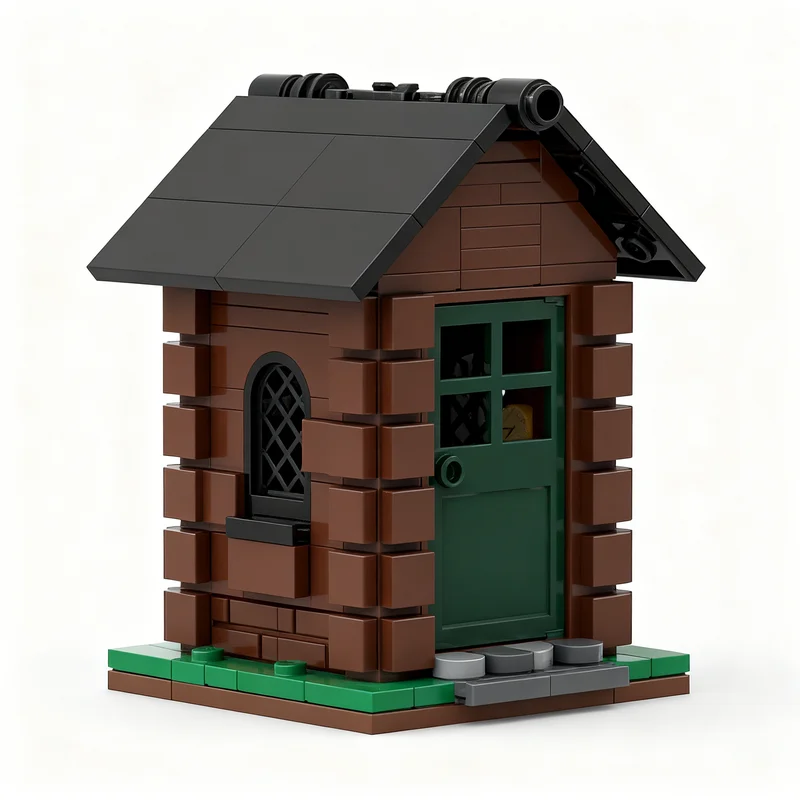 232 Piezas MOC, Paisaje Urbano Modular, Mini Cabaña de Madera, Bloques de Construcción, Modelo de Construcción, Juguete de Regalo de Navidad, Idea Creativa