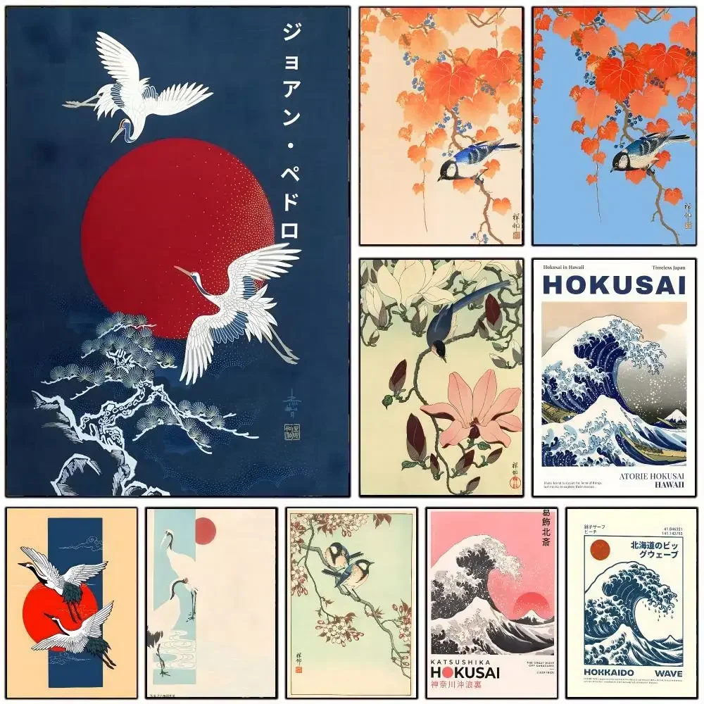 Classic Art H-Hokusai Ohara Koson Poster Modern Home Decoration Interior Design & Contemporary Wall Art Collection