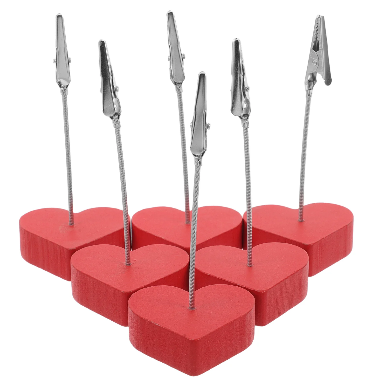 

10pcs Valentine Photo Holder Decor Memo Clip Desk Picture Stand Place Card Business Wooden Flower Clamp Table