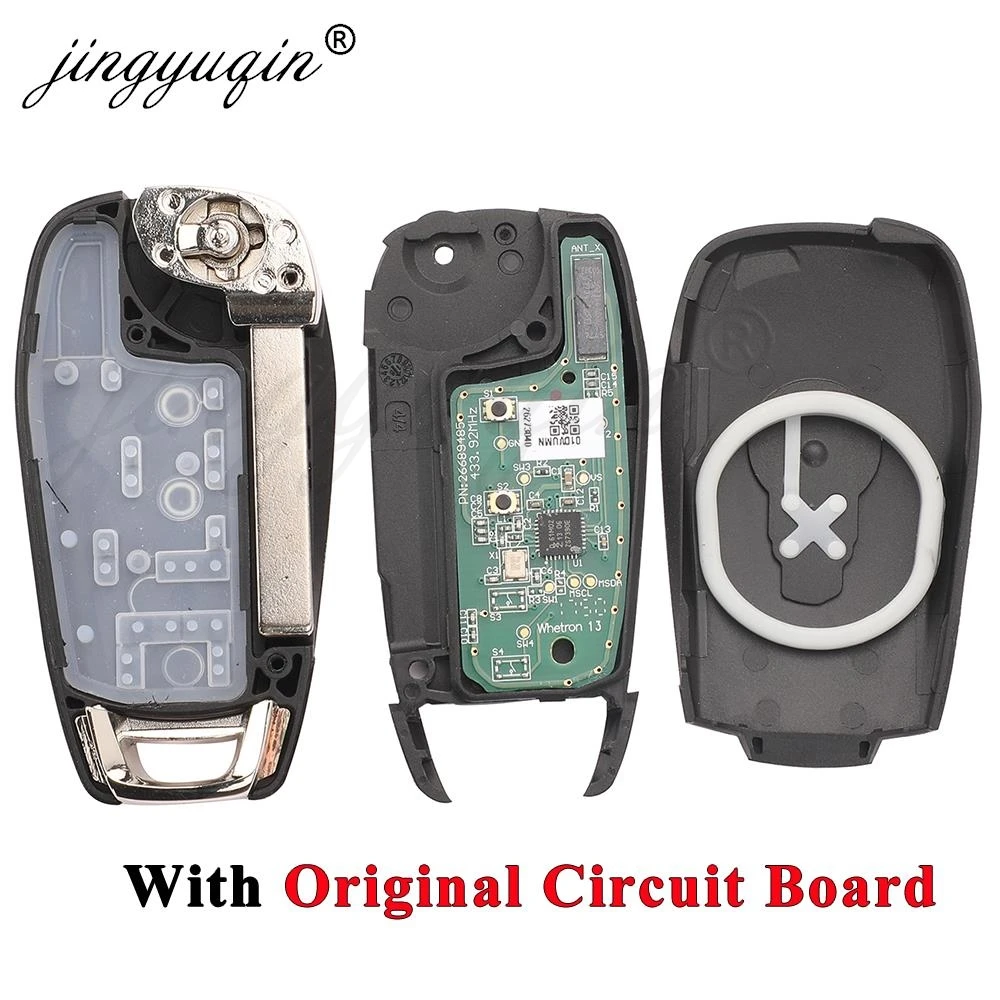 jingyuqin 433.92Mhz FSK 4A Chip Car Remote Flip Key For Chevrolet Cruze 2015 Cavalier Trax Sonic Spark 2019+ Original PCB