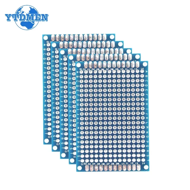 10PCS 4*6cm PCB Breadboard Blue Double Sided Universal Circuit Board Experimental Development Plate DIY Electronic Kit Soldering