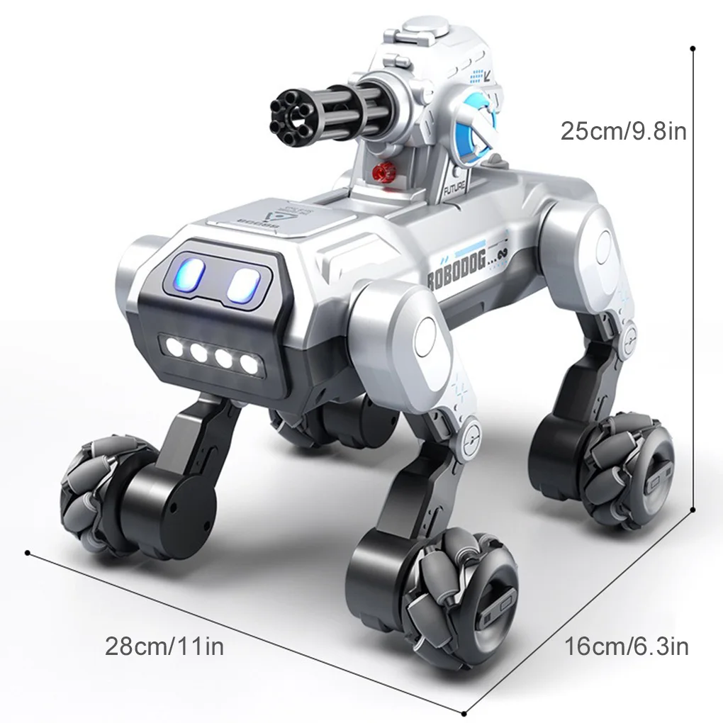 2.4G Remote Control Robot Dog with Singing Dancing Intelligent 360° Rotating launching Song Puppy Toys Electronic Stunt Voice