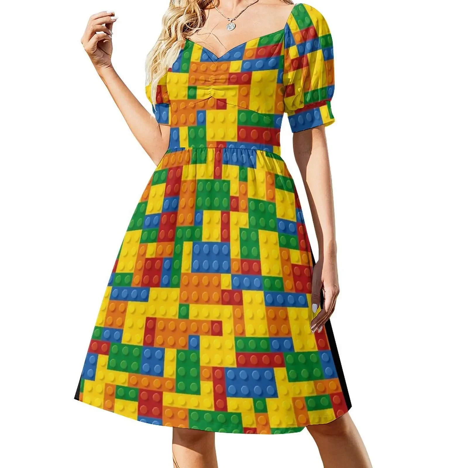 Colorful Building Bricks small plastic blocks Sleeveless Dress dresses for women 2025 luxury woman party dress Dress