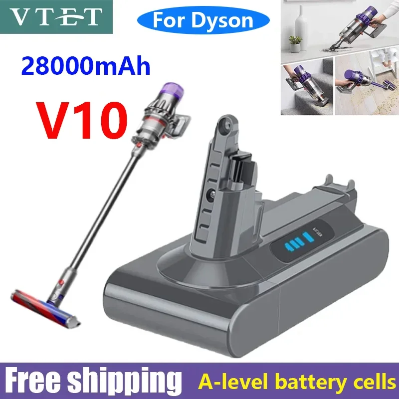 2024 Dyson V10 25.2V 28000mAh SV12 Rechargeable Battery for Dyson V10 Absolute Replaceable Fluffy Cyclone Vacuum Cleaner Battery