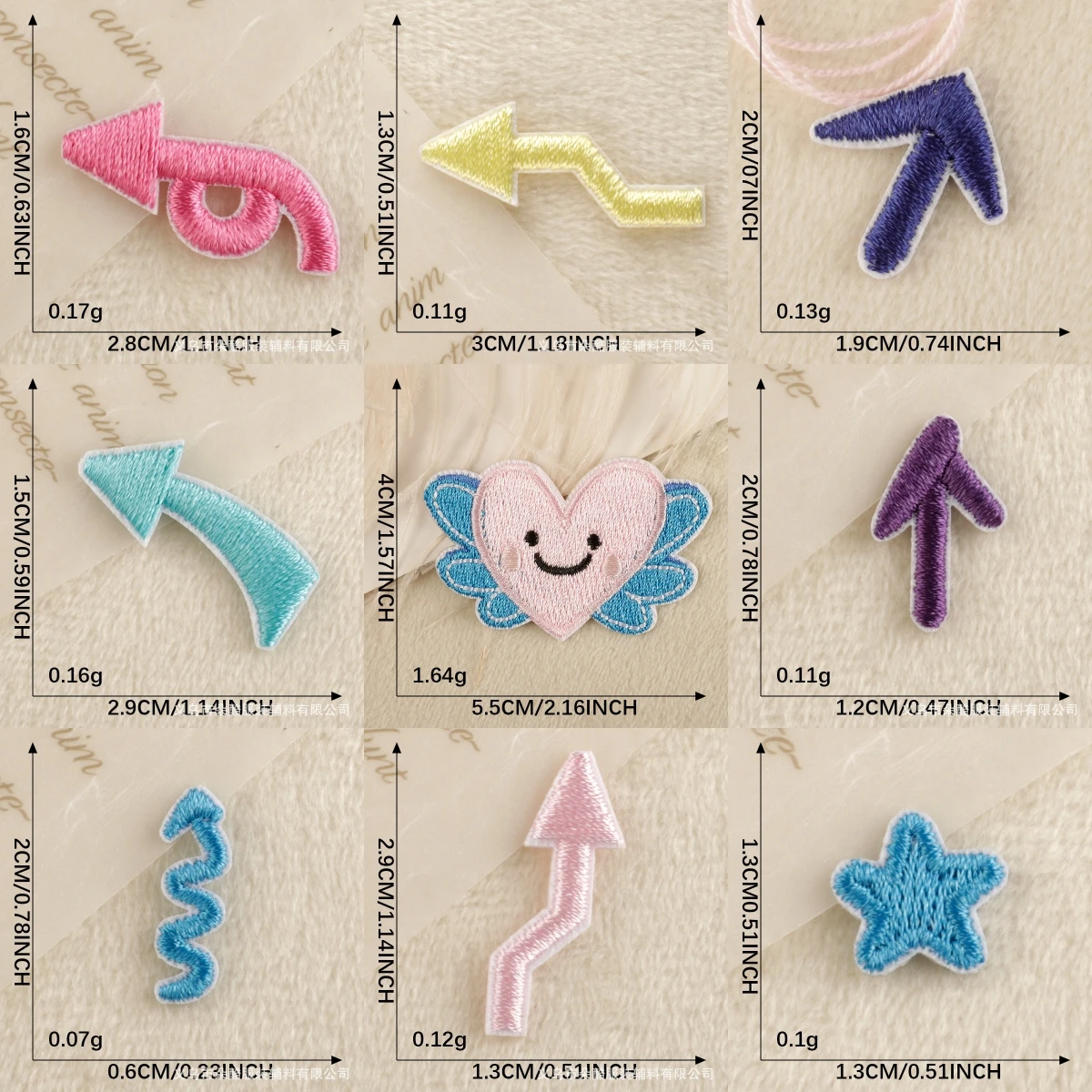 

Оригинальные нашивки с вышивкой, аксессуары для одежды, нашивка со знаком направления стрелки, милый узор, аппликация для сумки для рукоделия, так далее