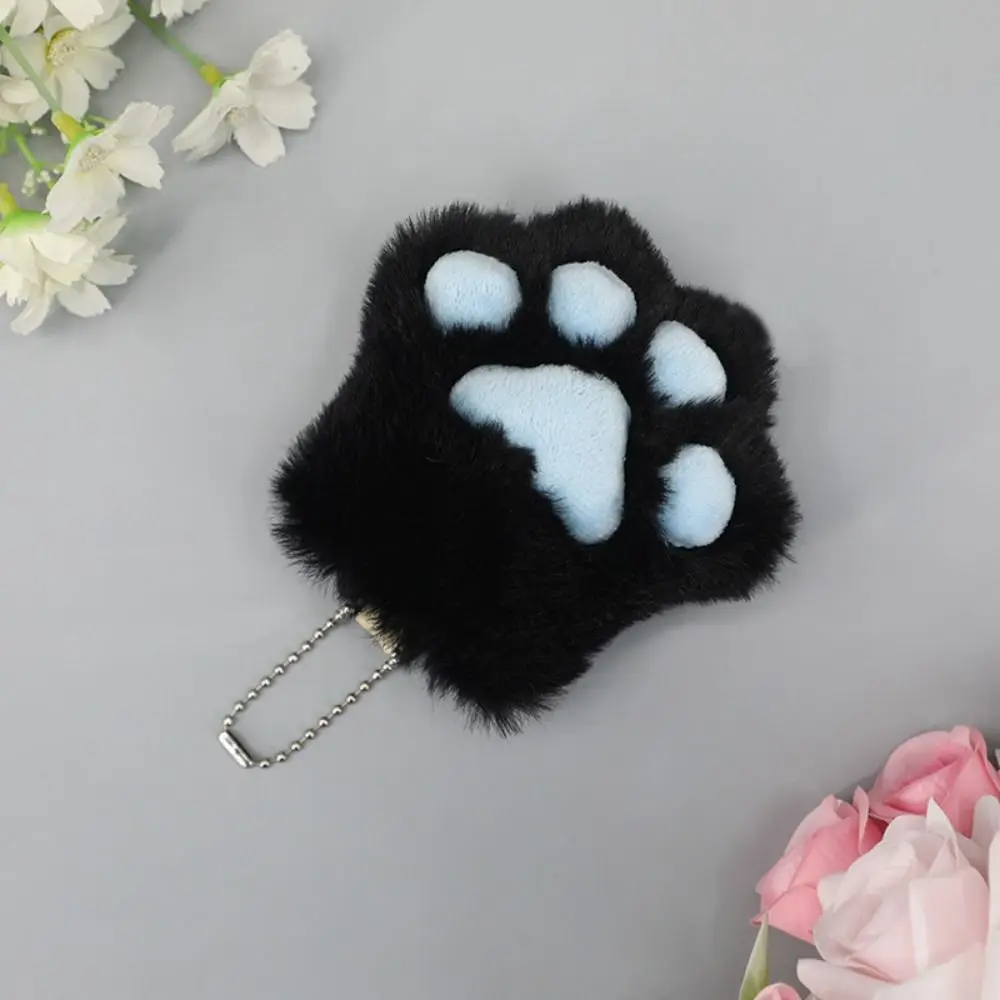 Cute Stuffed Realistic Claw Keychain Cat Paw Kawaii Plush Doll Pendant Hanging Soft Backpack Ornaments Girls