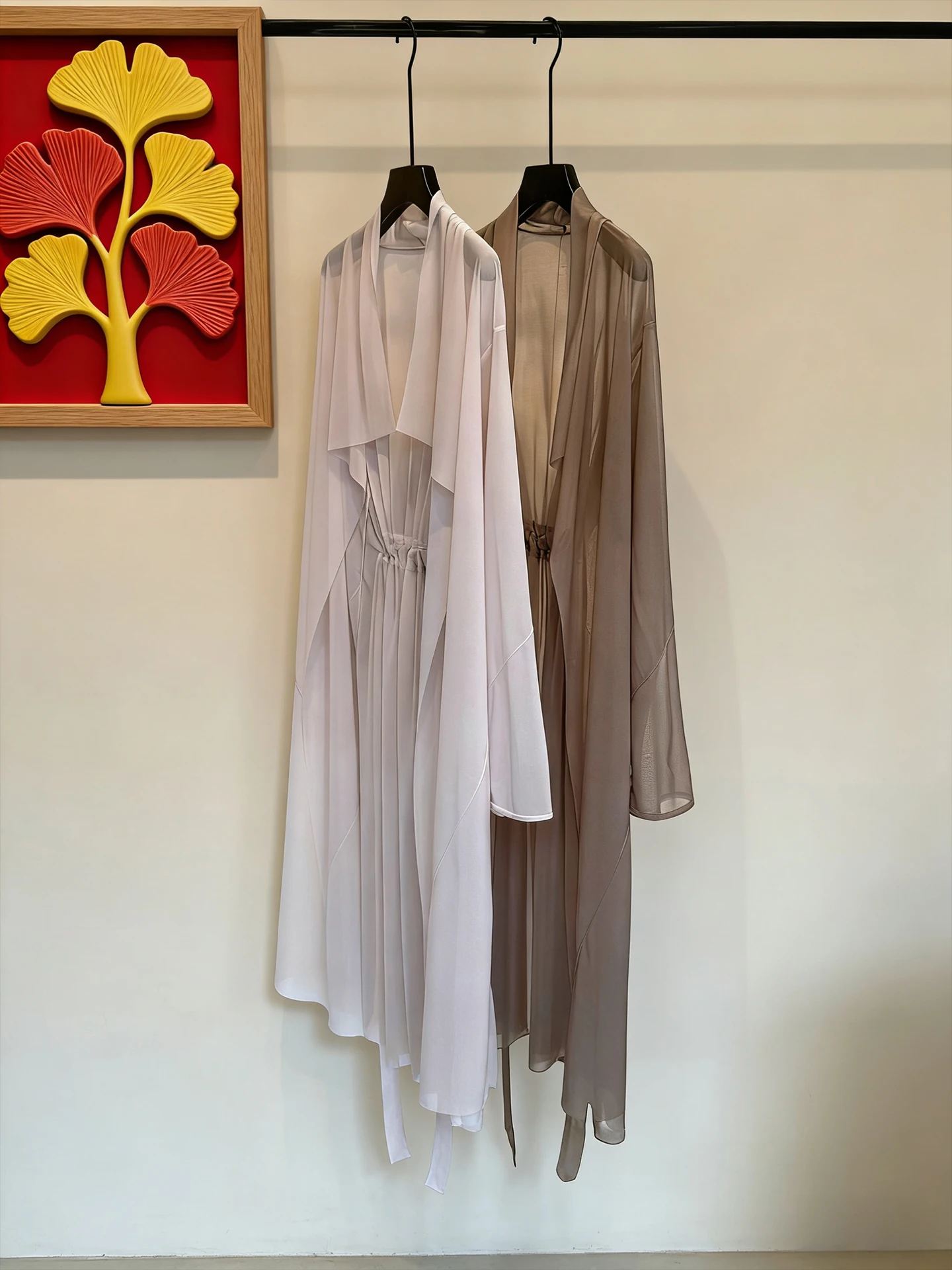 

Women's Shawl Casual Style Gathered Waist Spring Summer New Thin Veil Drifting Outerwear Cover up Shirt Polyester Fiber