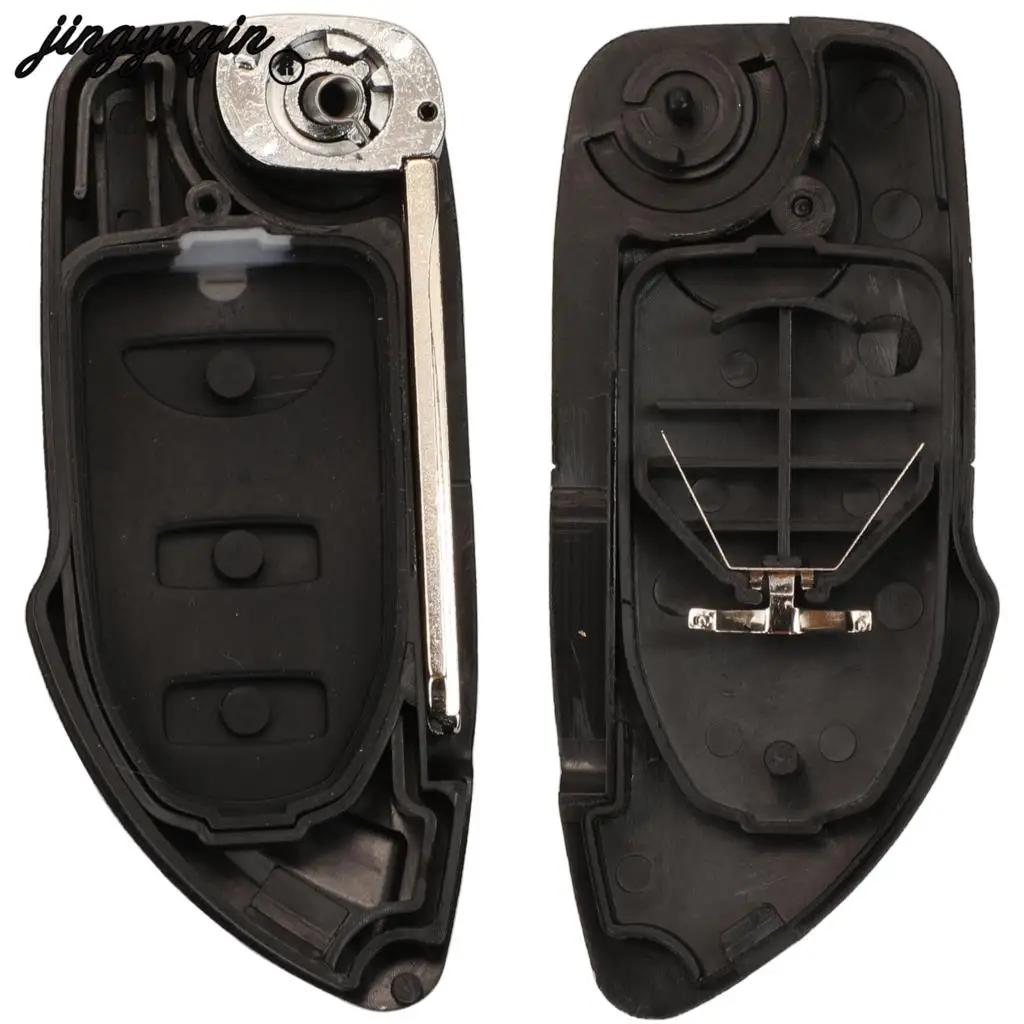 jingyuqin 2-przyciski zmodyfikowane dla Hyundai Santa Fe 2006-2012 Fit KIA Fob Smart Remote Car Key Shell Case z nieoszlifowanym prawym ostrzem