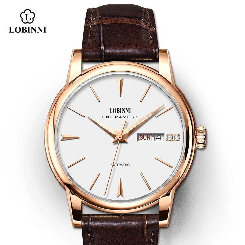 

LOBINNI 18021 New 41MM Men's Mechanical Watch Japanese Movement MIYOTA 8205 Luminous Waterproof 50M Sapphire Crystal Wristwatch