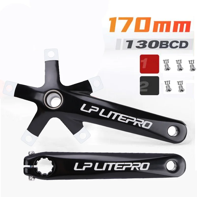 

Litepro 130bcd Hollowtech Crankset Integrated Bicycle Crank Set For Folding Bike Bmx Cranks 170mm Aluminum Bmx Crank