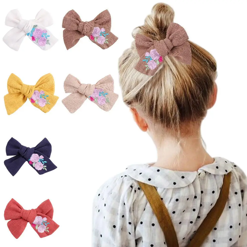 1~4PCS Embroidered Hair Clip Bow Fashion The Perfect Gift Exquisite Craftsmanship Hairpin/side Clip Ribbon Hairpin Headwear