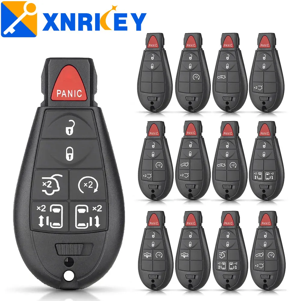 

XNRKEY 3+1 4 Buttons Smart Remote Key Keyless Fob Case Replacement Car Key Shell Fob for Chrysler Jeep Commander Grand Cheroke