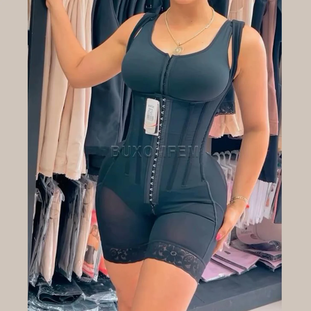 Postpartum Push Up Columbian Fajas Shapewear Front Breasted Modeling Tummy Control Shaper Open Crotch Seamless Tight Bodysuits