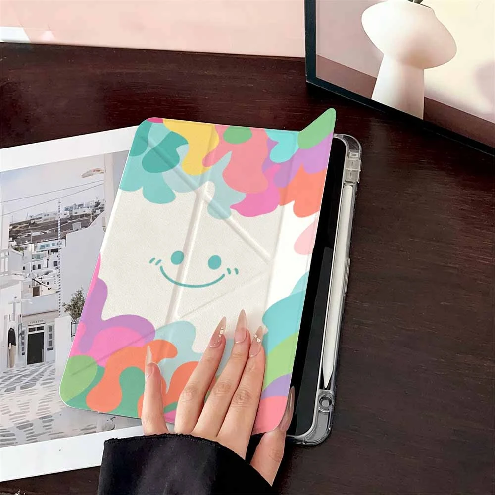 Hot Sale Smiley Clouds For Samsung Galaxy Tab A8 A9 A11 S6 S7 S8 S9 S10 FE Plus Lite Protective With Pen Slot Tablet Case