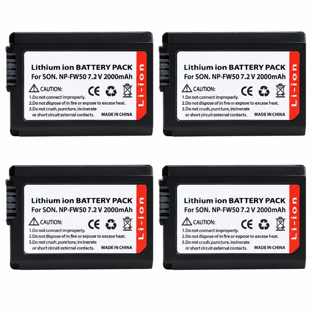 New 2000mAh NP-FW50 NP FW50 Battery LED USB Dual Charger for Sony A6000 A6400 A6300 A6500 A7 A7II A7RII A7SII A7S A7S2 A7R