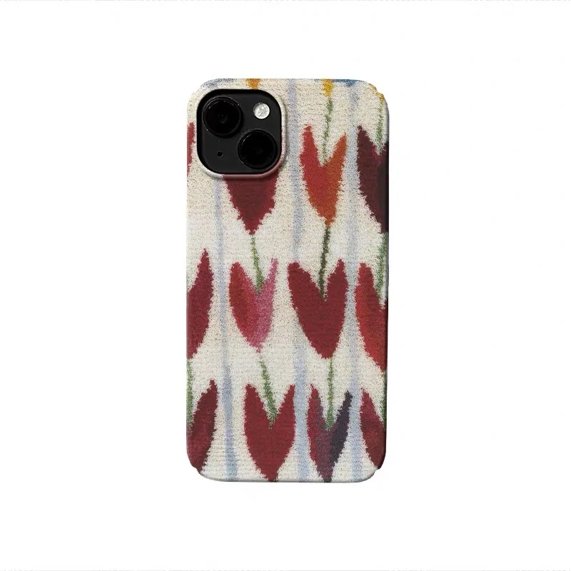 

Ins Korean Red Tulip Phone Case for IPhone 17 16E 15 14 Plus 13 Mini 11 Pro Max 12 Pro Back Cover XS XR SE Case