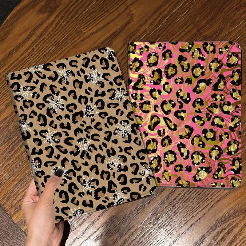 

Leopard Snowflake Print Tablet Case For Apple iPad Air Pro mini 1 2 3 4 5 6 7 8 9 11 M2 M3 M5 M4 5th 6th 7th 10th 11th Gift