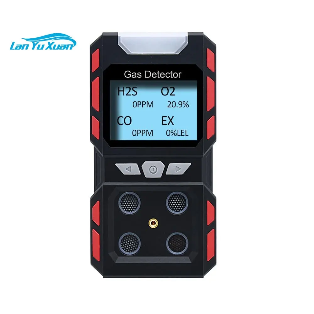 Portable 4 In 1 Multi H2s Co O2 EX Gas Leak Detector Hydrogen Sulfide H2S Gas Analyzer Oxygen Concentrator Analyzer