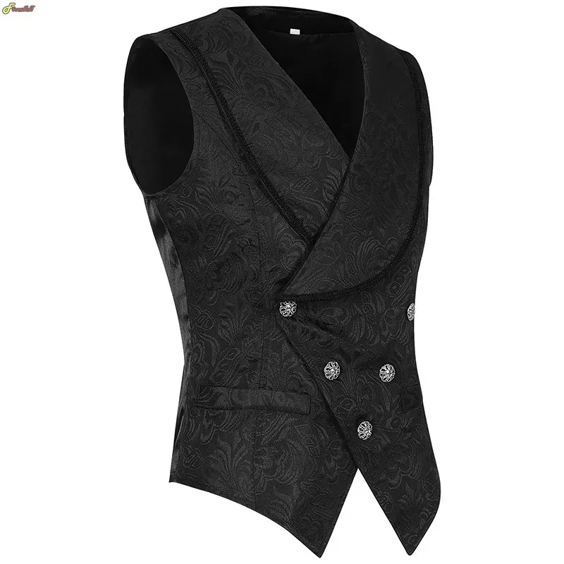 Zizi 2025 Chaleco de vampiro Medieval para hombre, disfraz de Cosplay, chaqueta Steampunk, chaleco, abrigo, chaqueta gótica de fantasma victoriano, trajes