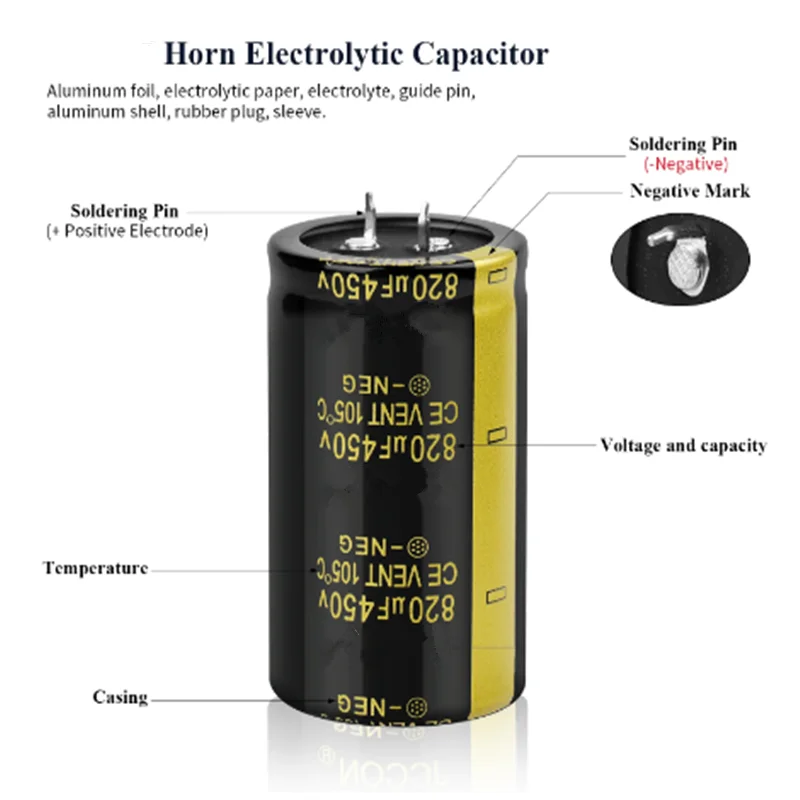 Imagem -03 - Capacitor Eletrolítico de Áudio 63v 3300uf 4700uf 6800uf 10000uf 12000uf 15000uf 22000uf Esr Baixo para Amplificador Hifi Pcs