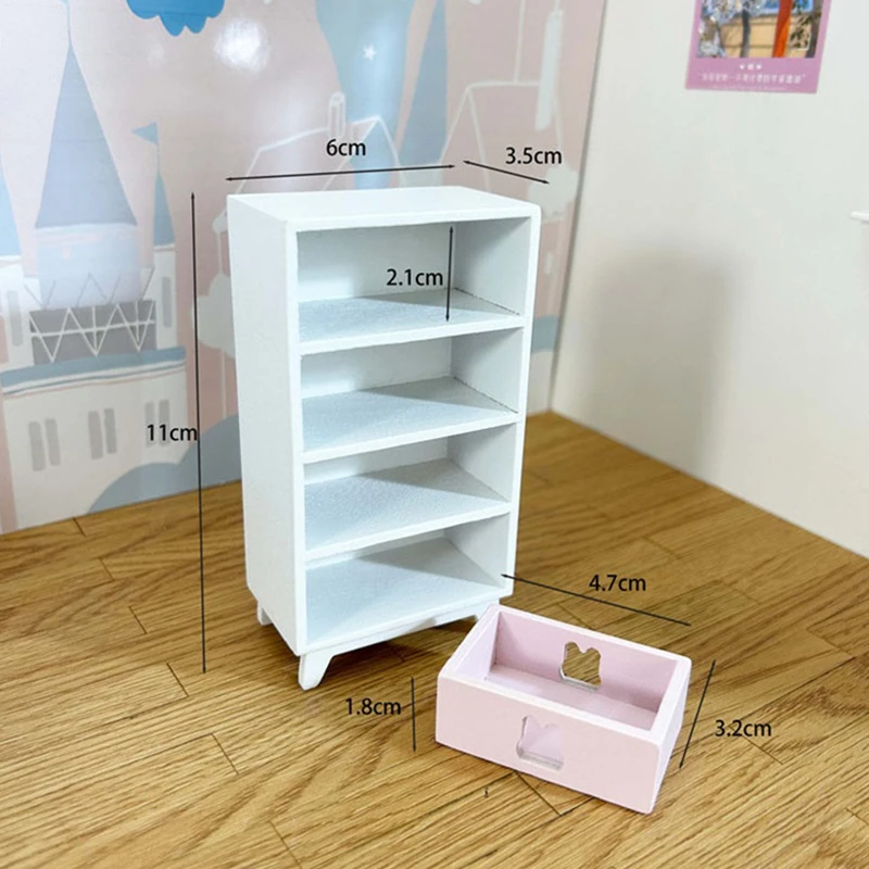 1/12 Dollhouse Miniature Wooden Wardrobe Storage Cabinet Multi-layer Lockers Model Furniture Decor Toy Doll House Accessories