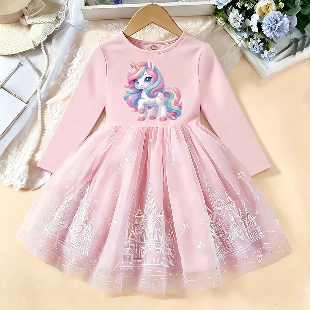 New Girls Dress Spring Autumn Kids Long Sleeve Princess Dress For Children Fashion Clothes Baby Birthday Party Clothing