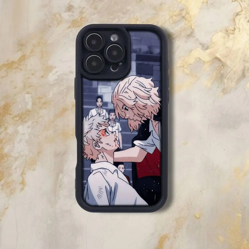 Coque de téléphone Tokyo r-vengeance Anime pour iPhone 17,16,15,14,13,12,Pro,Max,Plus,E,SE4,Air, émeri noir, couverture complète en TPU