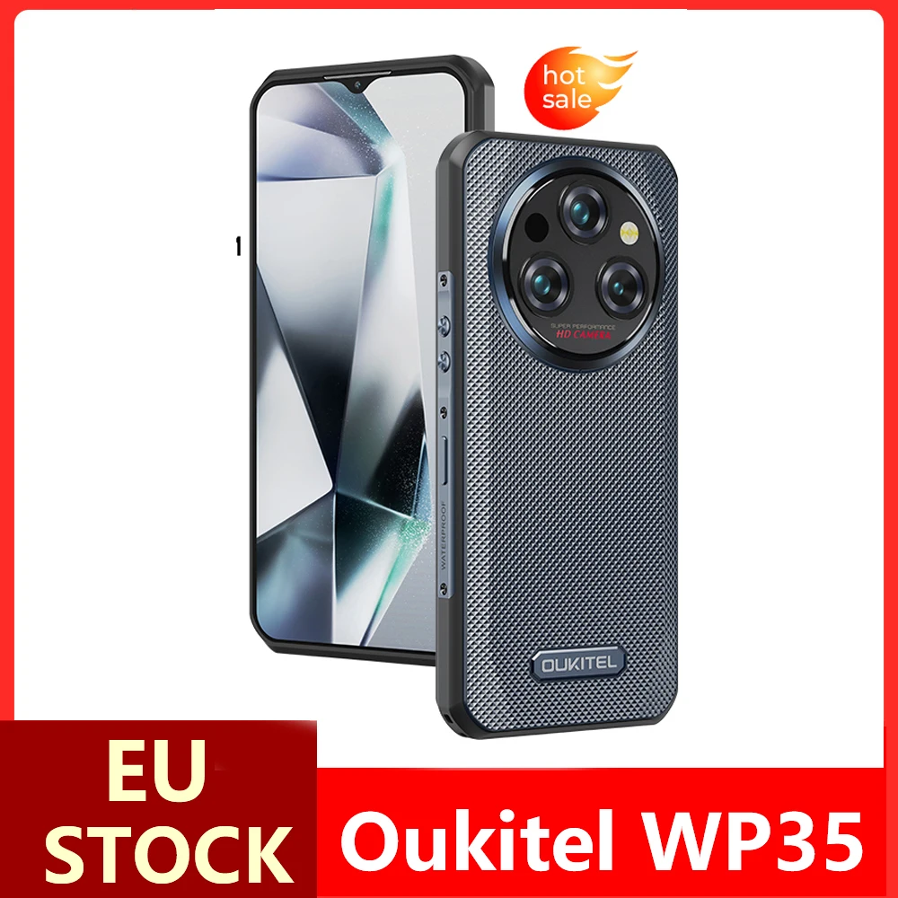 Oukitel WP35 5G Rugged Smartphone Global Version NFC Cell Phone Android 14 6.6 Inch 2.4K Display MTK Dimensity 6100+ 24GB+256GB