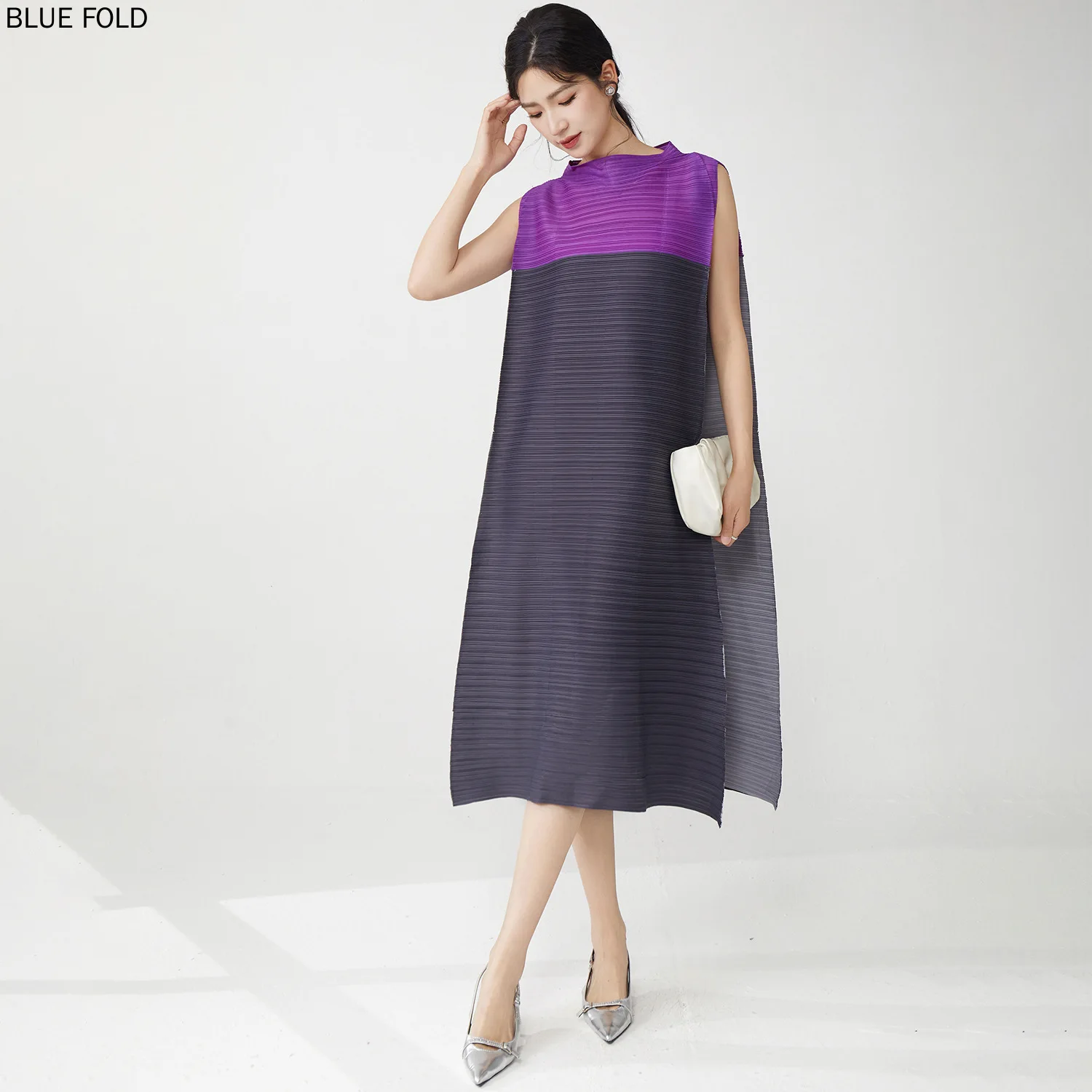 europe-et-etats-unis-robe-senior-sens-ample-grands-chantiers-couleur-collision-sans-manches-temperament-miyake-robe-mi-longue