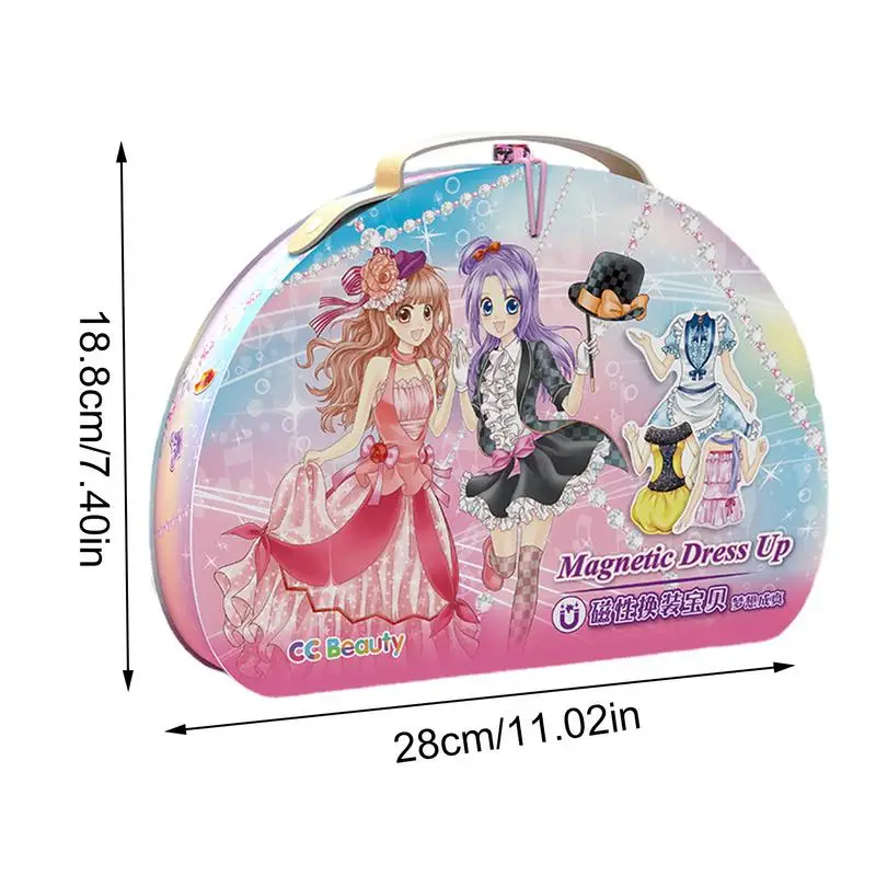 Libro de pegatinas de vestir para niñas, disfraces de princesa, juego de simulación magnética, pegatina de juego, actividad de vestir