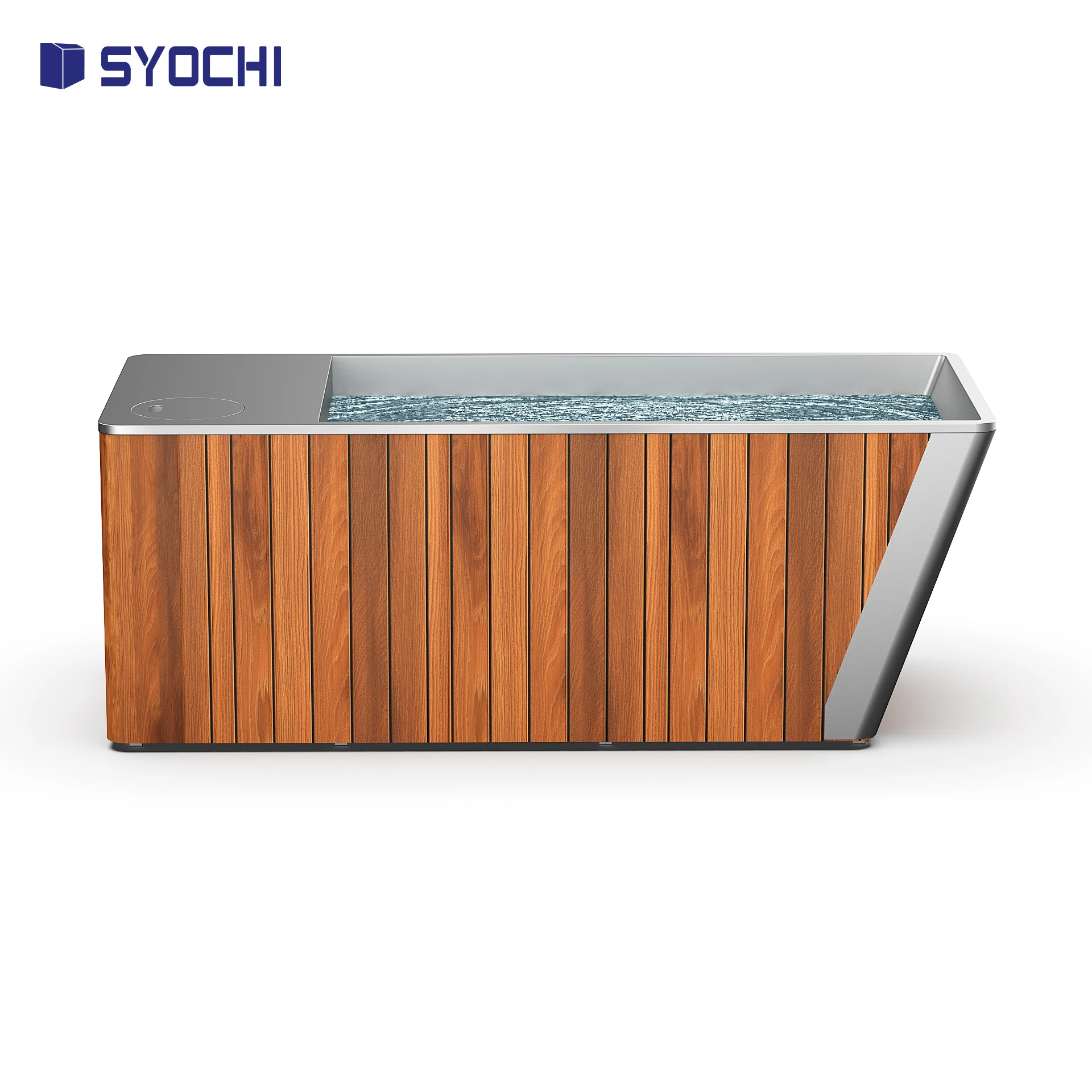 Syochi OEM/ODM Factory Ice Bath Wood and Stainless Steel Ice Bath Ice Recovery Bath Cold Plunge Chiller