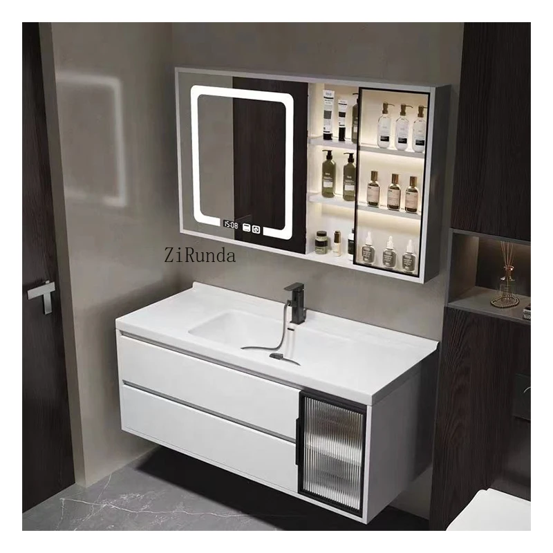 Wall Mounted Bathroom Cabinet Vanity Cabinet with Light Emitting Diode Mirror Bathroom Cabinet
