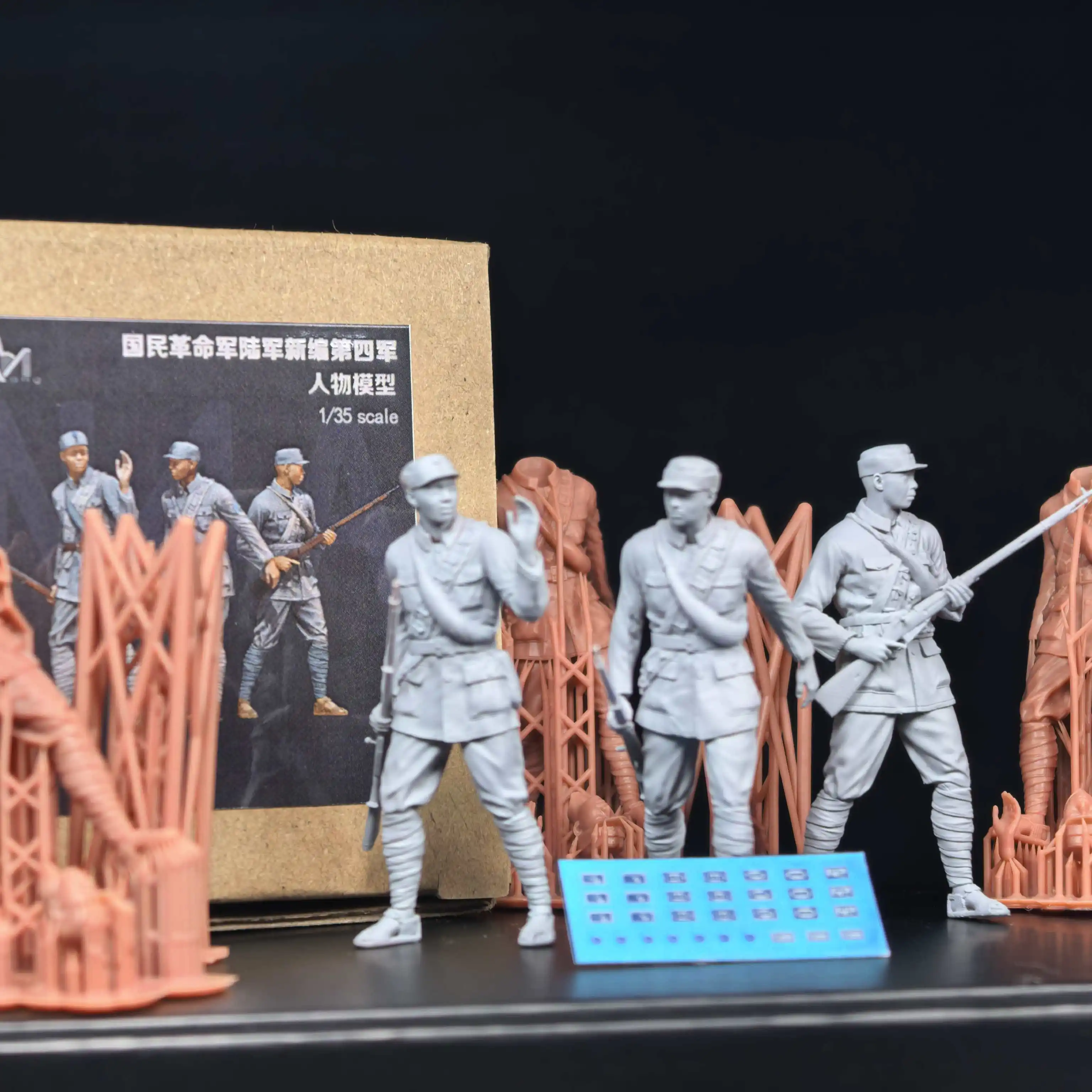 Kits de modèles de soldats en résine 1/35, figurine incolore et auto-assemblée, impression 3D PLA015
