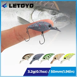 LETOYO 50mm 3.2g mini Crank 0-1.5m depth Hard Bait High Quality Crankbait Wobblers For Trout bass Fishing Lures Tackle