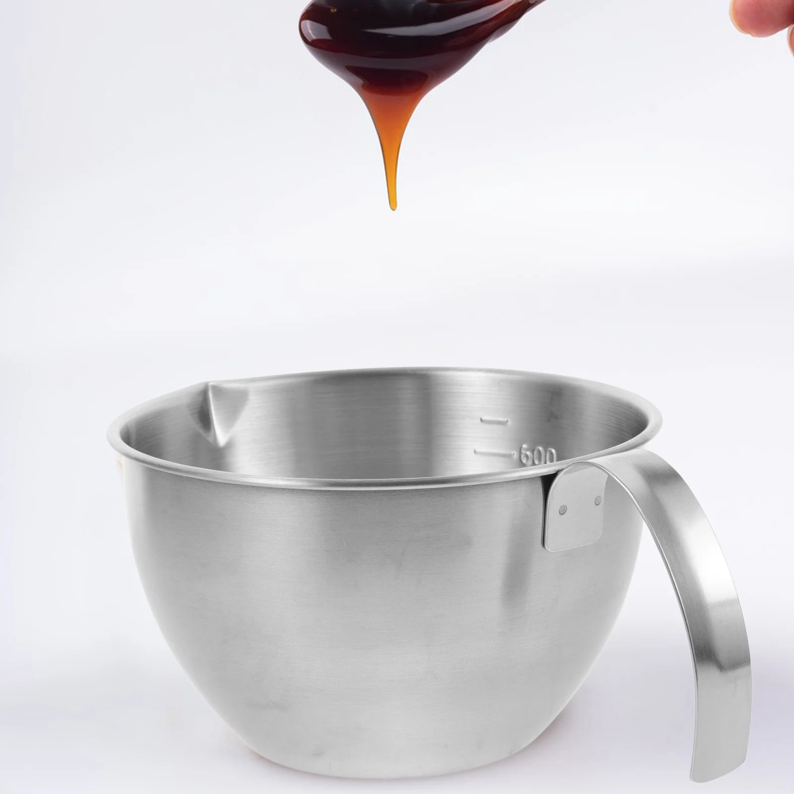 

1pcs Stainless Steel Mixing Bowl With Handle Deep Kitchen Prep Bowl For Food Salad Dough Anti-Slip Large Metal Cooking Container