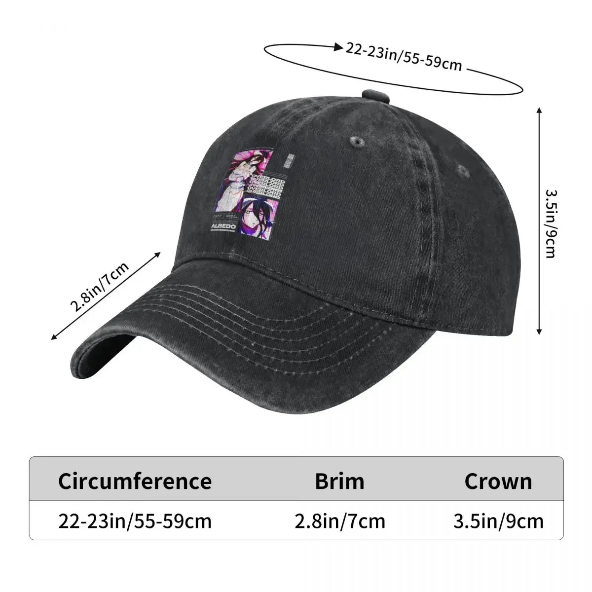 Albedo Overlord Aesthetic Positive Version Fashion Baseball Cap Peaked Men's Hat Women's Visor