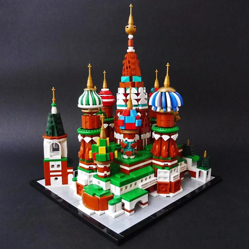 Model ulicy miejskiej MOC Klocki Konstrukcyjne Architektura Katedrali Technologia Modularna Prezenty Świąteczne dla Dzieci Zabawki do Składania Zestaw