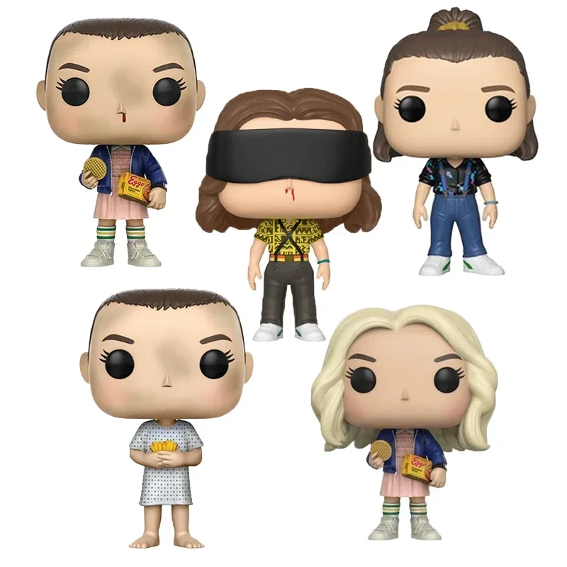 Funko Stranger ALVEN CON EGGOS # 421 # 843 BATALLA # 826 VESTIDO HOSPITAL # 511 Figuras de acción Colección de juguetes Muñecas Regalos para niños